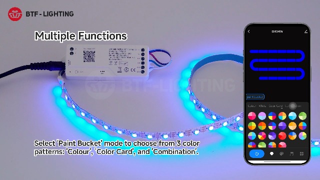 Image of BTF-LIGHTING 2.4G WiFi DR04W SPI RGBW Controller RC03RF RF Remote Tuya APP /Smart Life /Google Home /Alexa Control Support SK6812RGBW SMD /FCOB WS2814 IC etc Addressable RGB+W LED Strip STA Mode