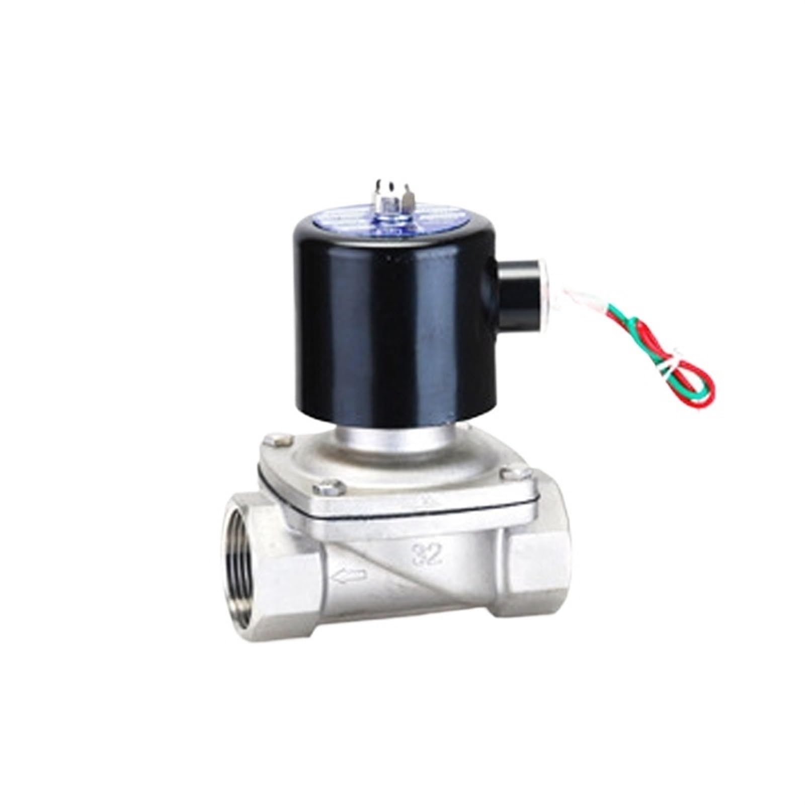 PXQCHAVLN Electric Solenoid Valve Water Air N/C 2 Way 1/4" AC 220V 2W025-08 Stainless Steel Body DC12V 24V AC110V 220V Water Valve(110V AC)