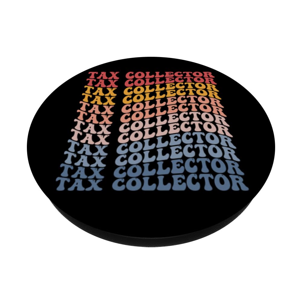 Tax Collector Groovy Retro PopSockets Swappable PopGrip, Black - Image 2