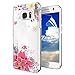 Produktbild Galaxy S7 Hülle [mit HD-Schutzfolie],OKZone [Blumen Series] Transparent Weiche Silikon Malerei Muster Hülle TPU Bumper Case Blühende Blumen Design Schutzhülle für Samsung Galaxy S7 (Rosa)