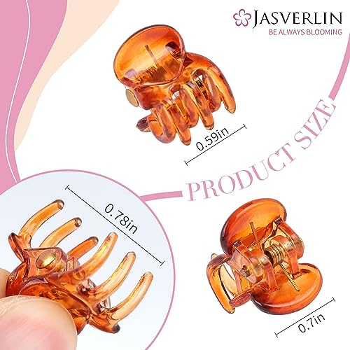 JASVERLIN Small Hair Clips Claw for Thin Fine Hair Strong Grip Pain-Free Mini Tiny Clip 90s Accessories for Women Girls Kids Styling 50 pcs (Brown) - Image 2