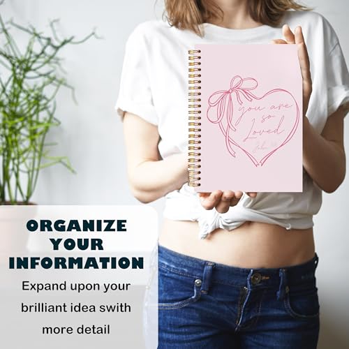 Carnet chrétien BearCake avec nœud rose, carnet de prière esthétique rigide - 5
