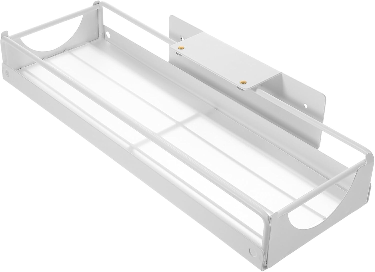 Cabilock Expandable Metal Pull-Out Cabinet Organizer Rack for Kitchen and Bathroom Under Sink Storage Carbon Steel Slide-Out Shelf with Hollow Design for Water Drainage and Easy Access