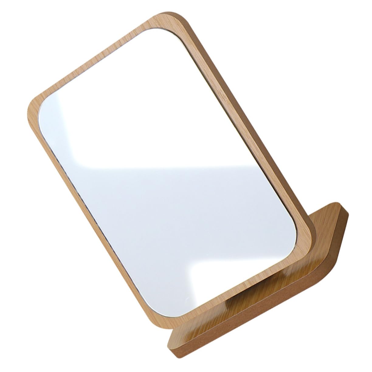 LALADEFIEE Single Sided Wooden Foldable Makeup Mirror Portable Vanity Mirror for Desktop Use High Definition Surface Chic Design for Home