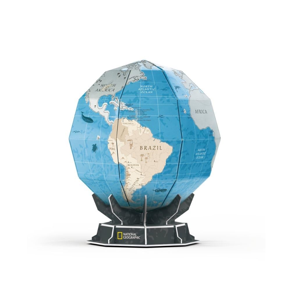 Cubic Fun National Geographic 3D Puzzle Scratch Globe 31 Pieces - Exploring World Geography And See What's Inside The Earth, For 8 Years +