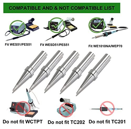 Image of Soldering tips for Weller WE1010 WESD51 WES51 WCC100 Round 0.8 ETP 5pcs Pack