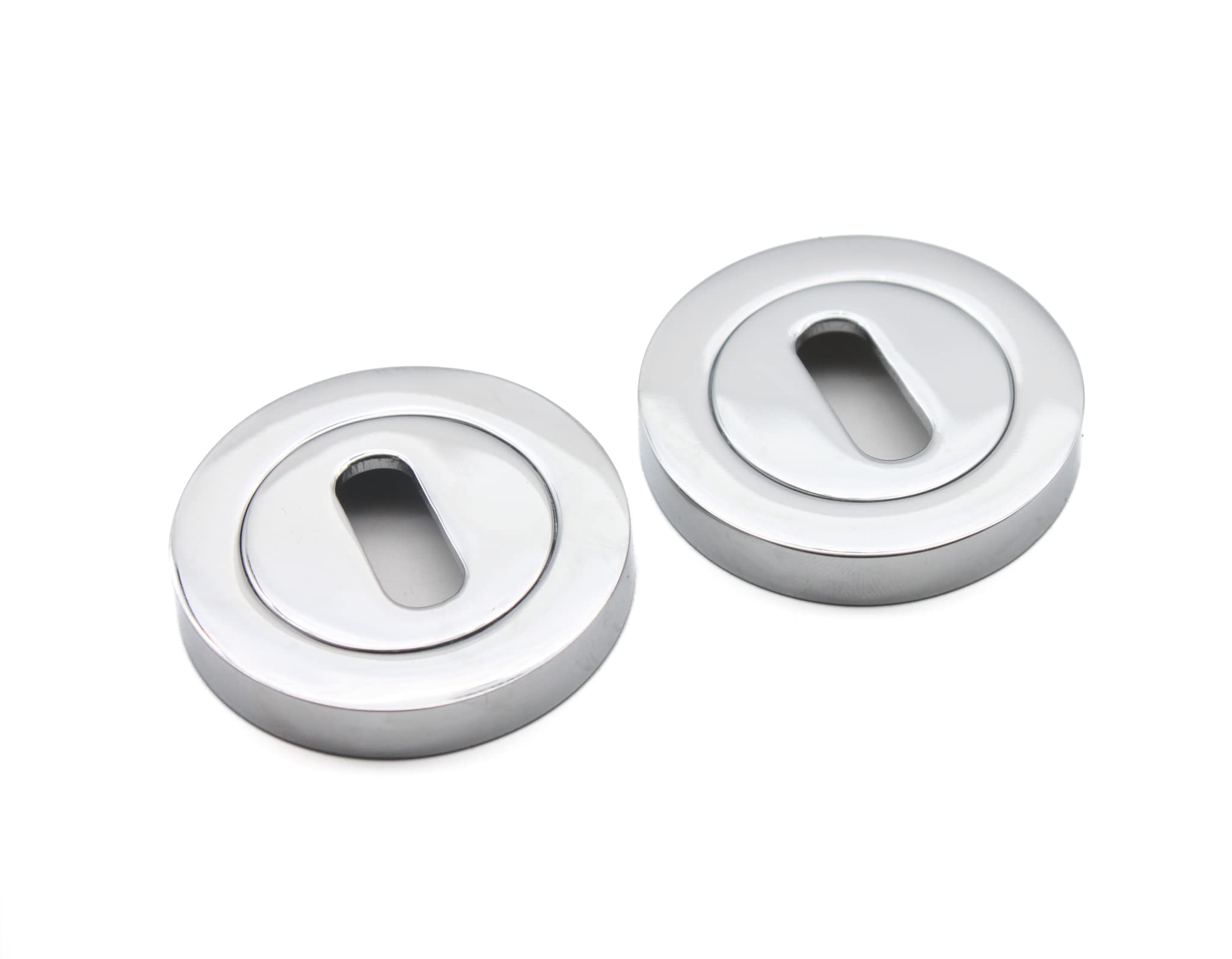 Infinity Decor Oval or Euro Profile Key Hole Escutcheon/Bathroom Thumb Turn & Release Set - Satin & Polished Chrome (Satin Chrome, Bath Turn & Release) (Polish Chrome, Oval Escutcheon)