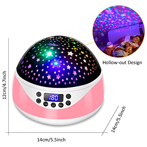 Star Projector Night Light For Kids, Baby Night Light For Kids Children, 360 Degree Rotating Star Night Light Projector With Timer Music, 8 Colors Kids Night Lights For Bedroom With Remote Control #TOP2