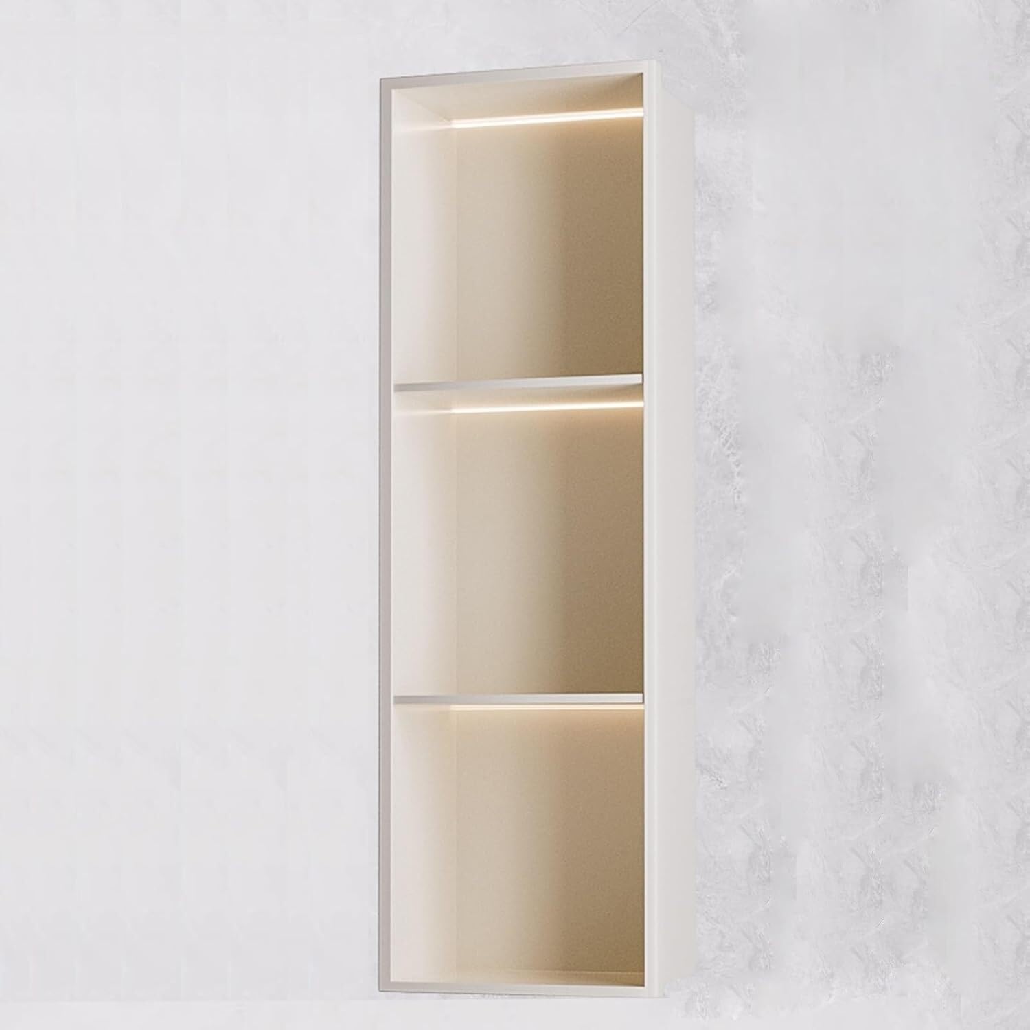 MYUYEE Shower Niche Brushed Stainless Steel, Recessed Stainless Niche For Storag, For Bathroom Toilet Kitchen (Off White 90X28X12.5Cm)