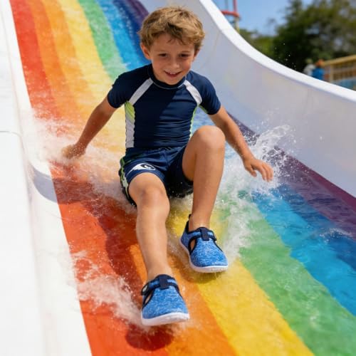 Image of FEETCITY Boys Girls Water Shoes Kids Aqua Socks Quick Dry Barefoot for Beach Swimming Pool