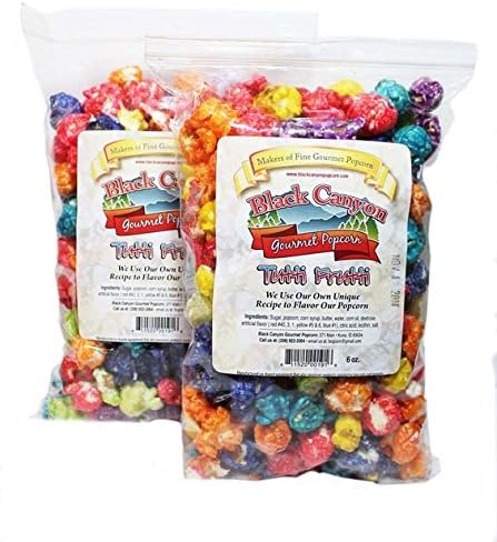Gourmet Candy Flavored Fruity Rainbow Popcorn - 2 Pack (Tutti Frutti)