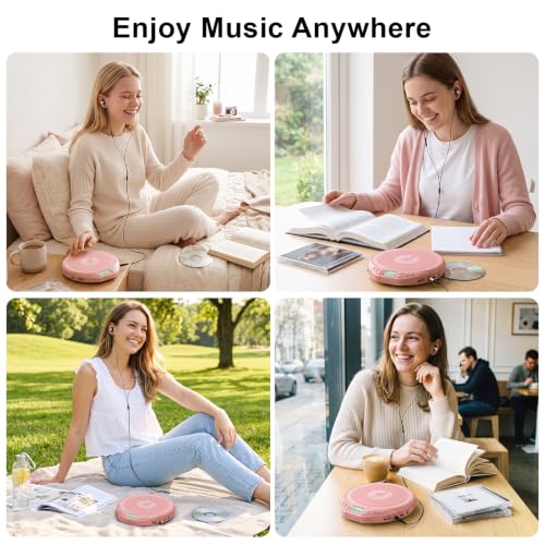 Image of Gueray CD Player Portable with Earphones, CD Discman AUX Cable for Car Home