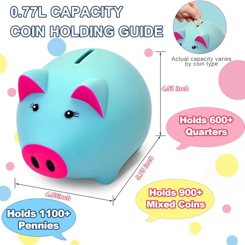 Image of Piggy Bank for Kids, Piggy Bank for Boys, Glow in the Dark | Glow in the Dark Plastic Piggy Bank, Coin Bank Suitable for Boys and Girls