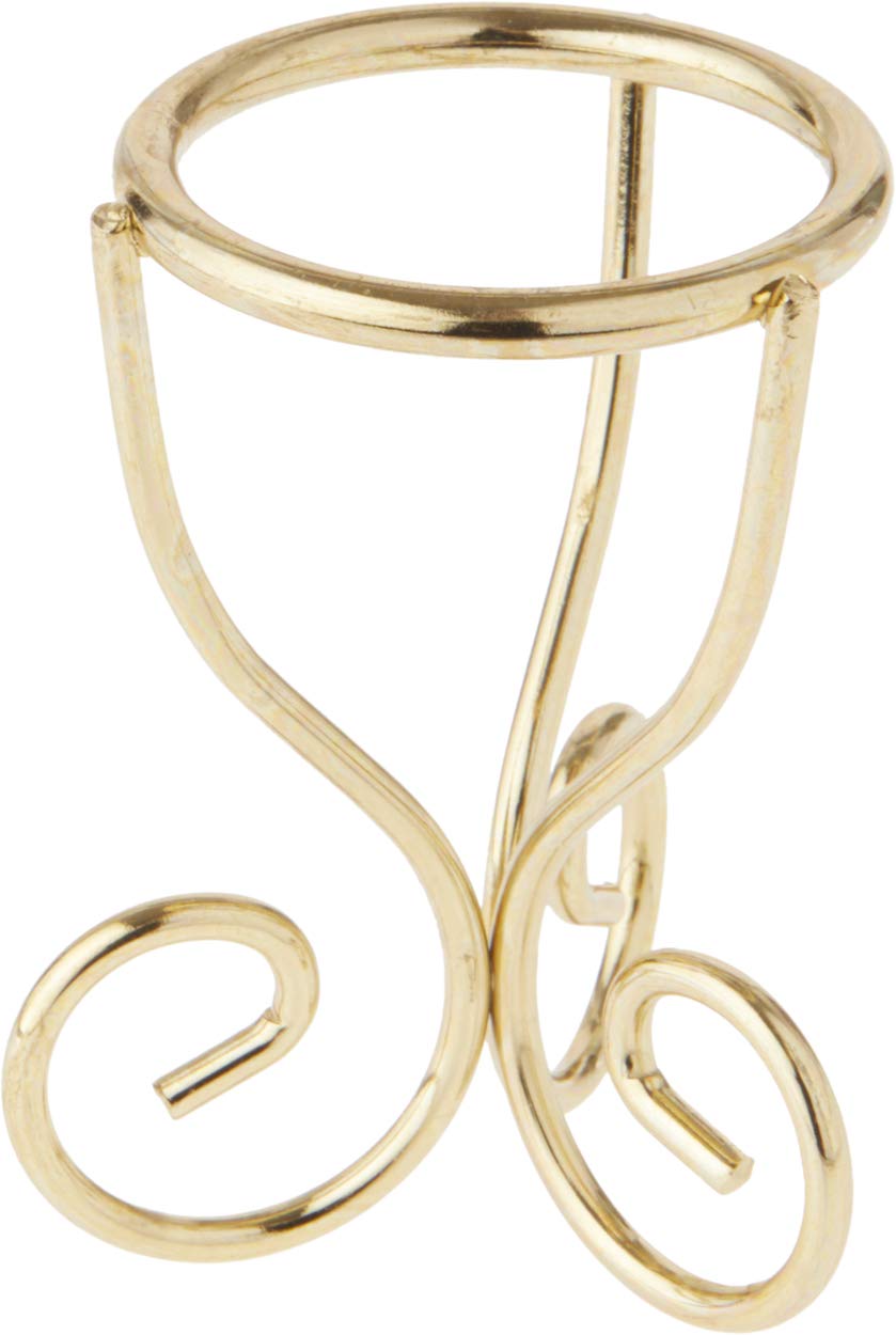 Bard's Brass-toned Egg Stand/Holder, Scroll Leg, 1.375" Diameter, Pack of 2
