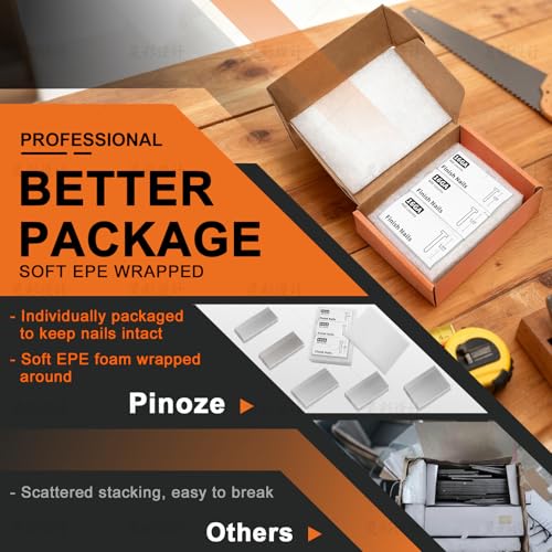 Image of PINOZE 16 Gauge 304 Stainless Steel Finish Nails, 1200-Count (2-1 /2 inch, 2 inch, 1-1 /2 inch) 16GA SS Finishing Nails, Assorted Framing Nail Gun Nails for Pneumatic, Electric Finish Nailer