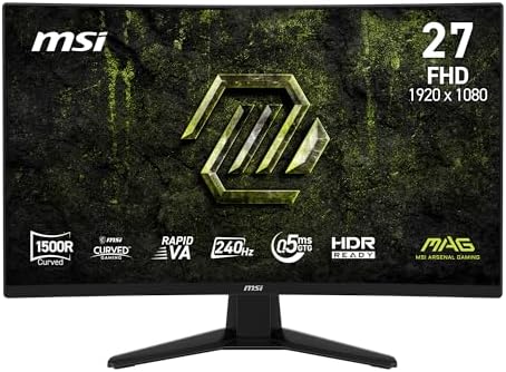 msi MAG MAG 274CF E20 27-inch 1920 x 1080 (FHD) Gaming Monitor, 2...
