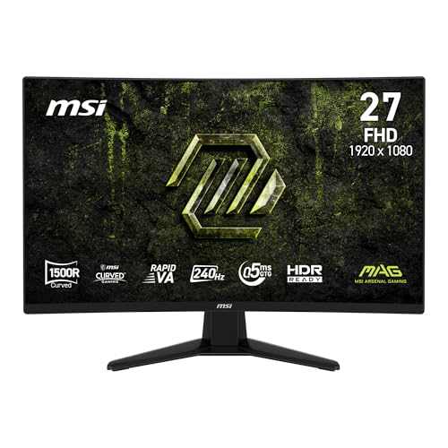msi MAG 274CF E20 27-inch 1920 x 1080 (FHD) Gaming Monitor, 200Hz, Adaptive-Sync, HDMI, DisplayPort, VESA Mountable, Tilt Adjustable, 0.5ms, Black
