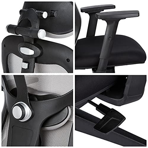 Amazon Brand Solimo Trogir High Back Mesh Office Chair (Grey & Black