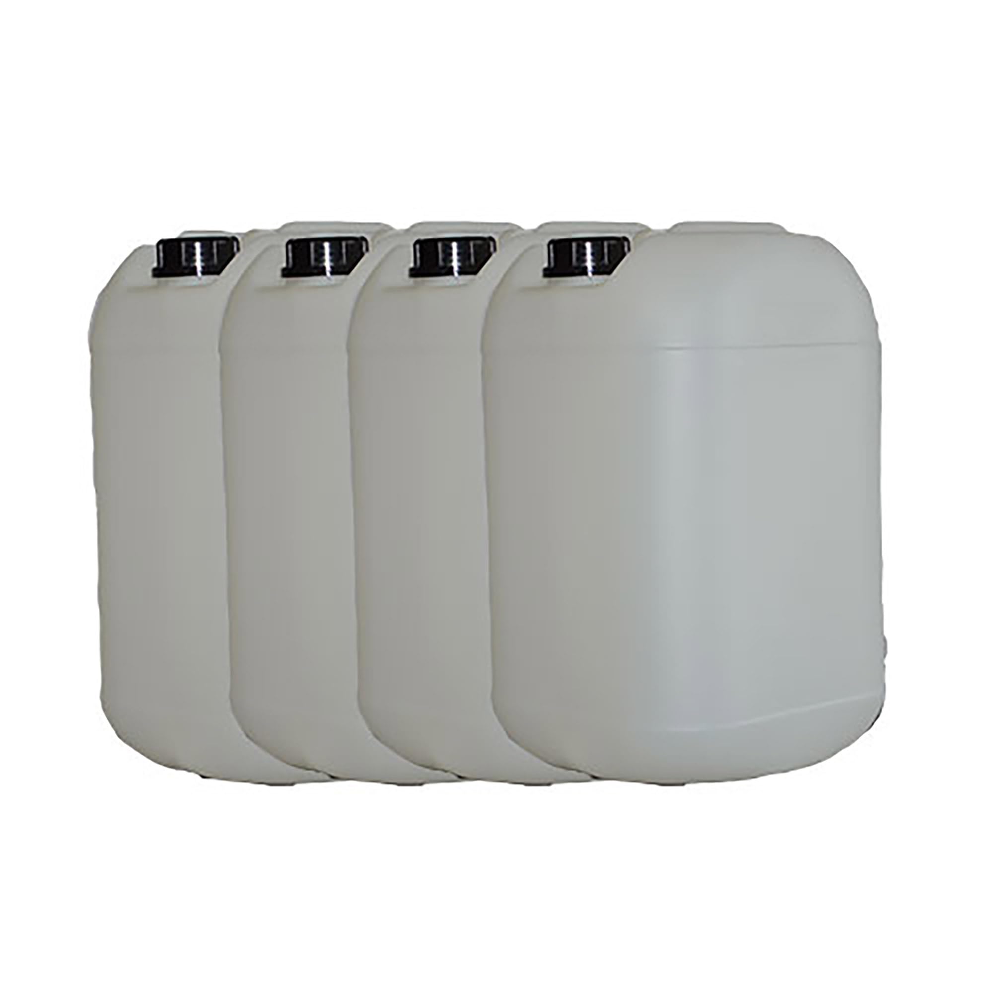Itp Packaging Transparent 4 X 25 Litre Square Round Jerry Can With Tamper Evident Cap Water Storage For Camping And Caravanning