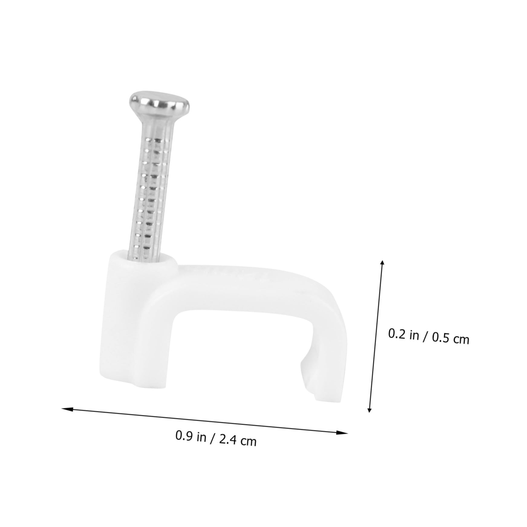 Kabelclip aus Kunststoff und Stahl mit Nagel Quadratische Kabelklemme 12mm Korrosionsbeständig und Isolierend für Büro und Zuhause 5 Packungen