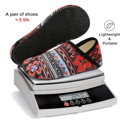 Image of Fires Womens Mens Slippers with Rubber Sole Soft-Lightweight House Slipper Socks Around House Shoes Non Slip Indoor /Outdoor