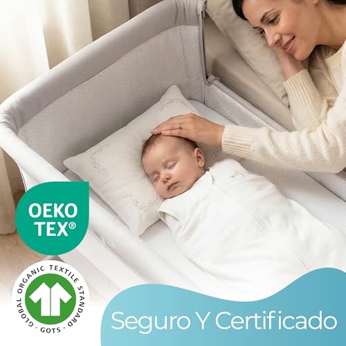 Miniatura 2 de Sábana Bajera Minicuna 50x90 Cm 100 Orgánico Completamente Natural Juego De 2 Blanco Sabanas Minicuna Suaves Y Transpirables Ajuste Elástico