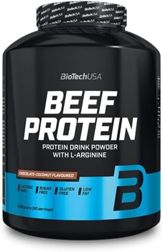 BioTechUSABeef Protein, 87% Hydrolysed Protein Peptide Formula, Lactose & Gluten-Free, Low-Fat, Sugar-Free, Paleo Diet-Friendly, 1816g, Vanilla-Cinnamon