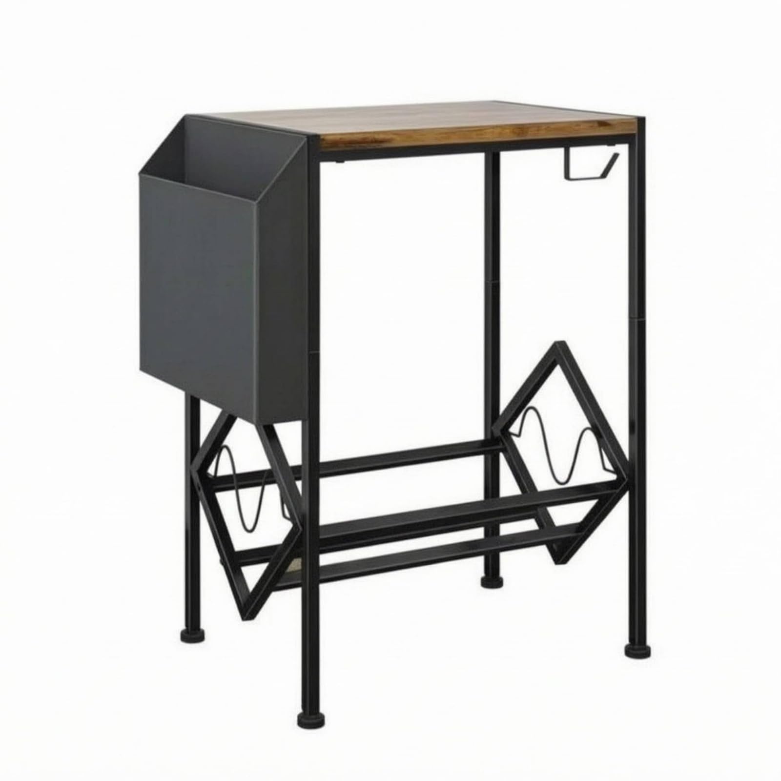 Porta Vinili Salvaspazio Porta Vinili Vintage Multiuso Libreria Piccola in Metallo per Studio, Tavolo Per Dischi In Vinile - Piccolo