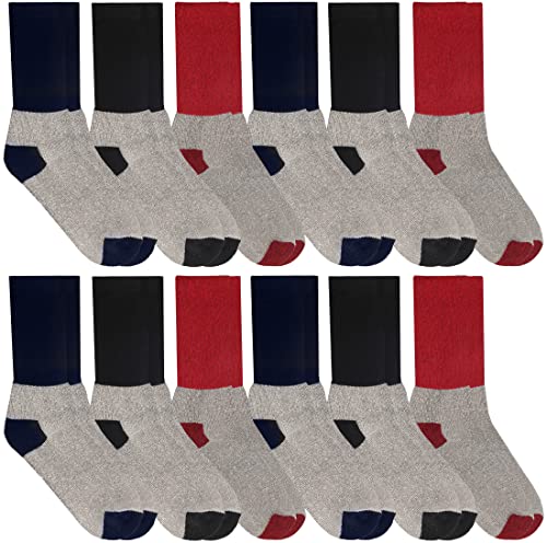 Image of Yacht & Smith Mens & Womens Cotton Thermal Crew Socks, Cold Weather Boot Sock Shoe Size 8-12