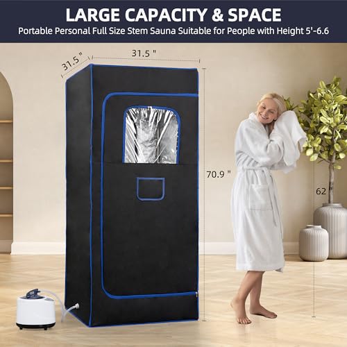 ALTLER Portable Steam Sauna for Home, Sauna Tent Sauna Box with 3.0L Steamer, Folding Chair, 9 Levels - Image 2