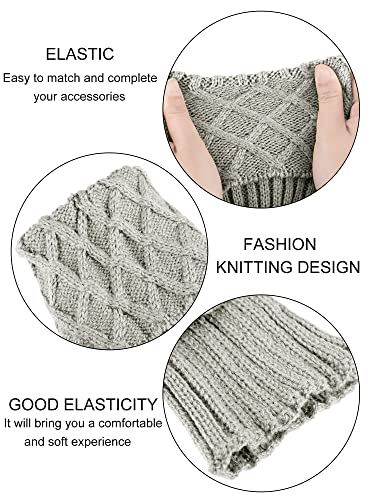 SATINIOR 6 Pairs Women Winter Boot Cuffs Socks Cable Knitted Cuffs Socks Short Knitted Leg Warmers Button Boot Toppers4