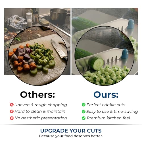 Image of SUPERMOM Steel Chopping Board 1 Pc - Stainless Steel Multifunctional Cut & Chop Vegetable Slicer Tool - Adjustable Cutting Guide with Non Slip Handle for Uniform Slicing of Carrots, Beans & Vegetables