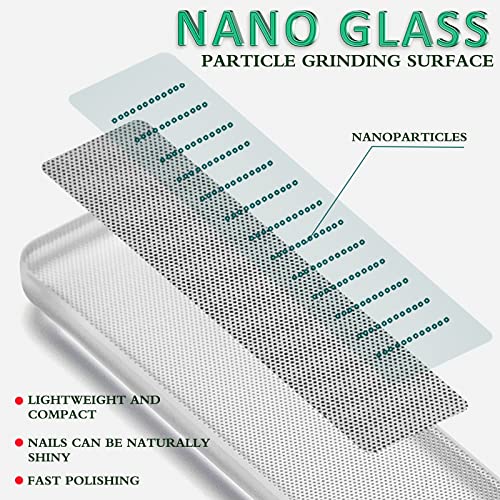Yadada Glass Nail Shiner - 3Pc Upgrade Glass Nail File Nano Nail Buffers Crystal Shine Polisher For Natural Nails, Professional Manicure Tools Kit For Acrylic Nail Care #TOP4