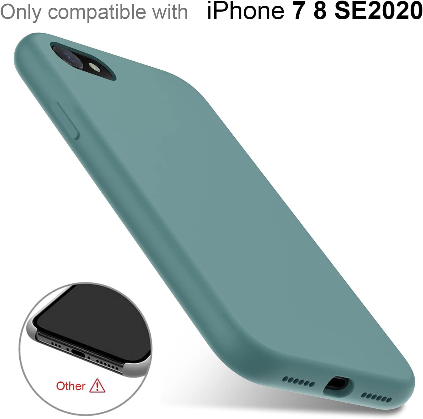 DEENAKIN iPhone SE 2022 Case,iPhone SE 2020 Case,iPhone 7 Case,iPhone 8 Case with Screen Protector,Soft Silicone Gel Cover,Slim Fit Phone Case for iPhone 7/8/SE 2020/ SE 3 2022 Nice Blue