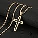 HZMAN Cross Necklace for Men Women High Polished Stainless Steel Cross Pendant Christian Faith Jewelry Gift (Gold)
