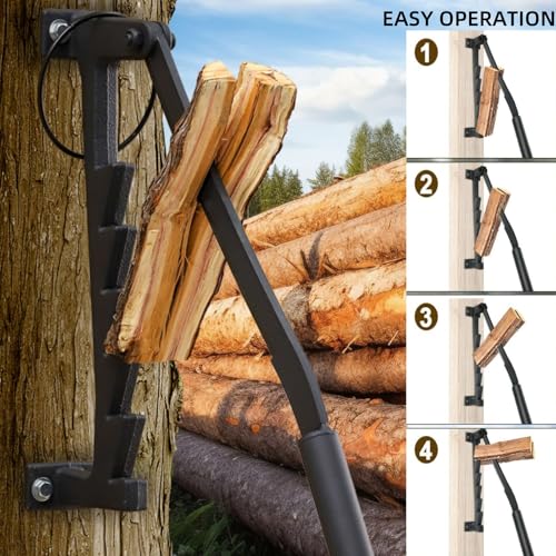 Yinnhom Log Splitter Wall Mounted, Manual Wood with Screws Log Splitter, Portable Firewood Splitter, Efficient Wood Kindling Splitter Firewood Cutter, Splitting Kindling Tool for Home & Outdoor Use - Image 4
