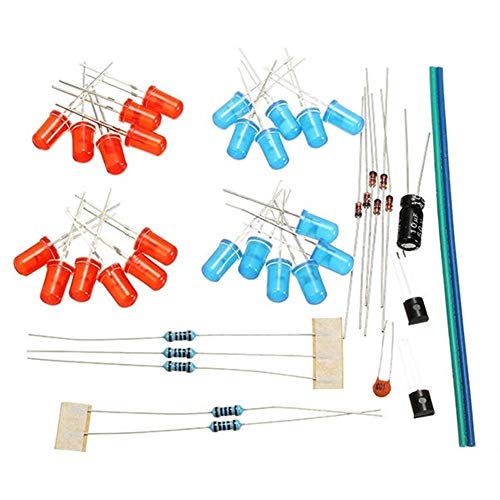 Jodie Bernol Kit de Bricolaje, Producción electrónica NE555 + CD4017 Kit de Aprendizaje práctico Kit de Luces Intermitentes de Doble Color DIY componentes