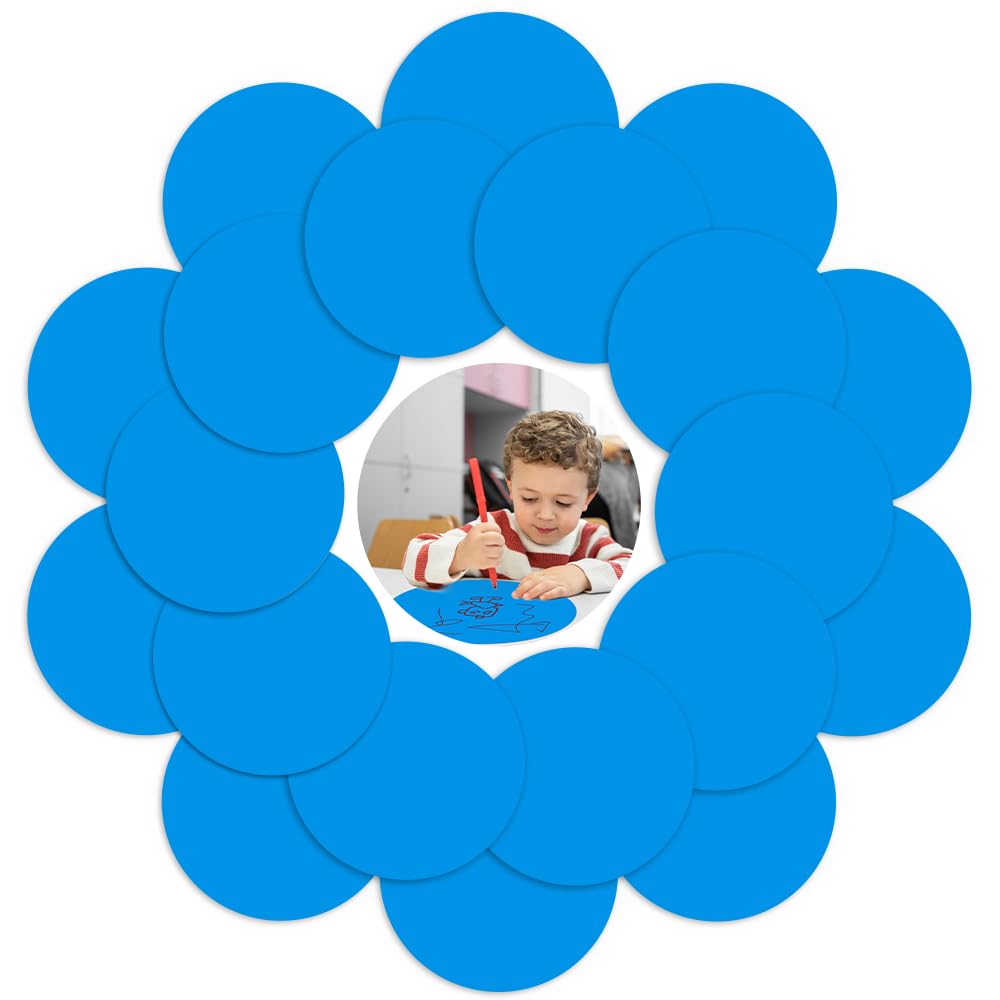 GUEQUITLEX Dry Erase Dots 11.8 '' Blue Dry Erase Circles for Home Office Classroom Use Reusable Dry Erase Board Stickers Marker Removable