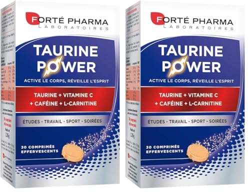 Forté Pharma - Taurine Power | Booster d'Énergie - Complément Alimentaire | Caféine - Vitamine C - L-Carnitine - Anti fatigue, Coup de boost | 30...