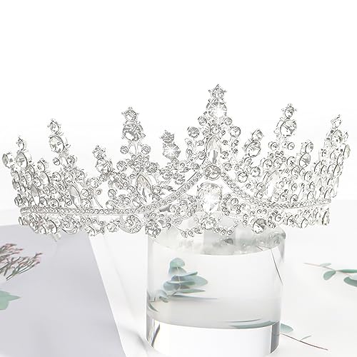 CURASA Silver Tiara and Crowns for Women Crystal Queen Crown, Wedding Tiaras for Bride Princess Crown for Little Girls Headpiece for Bridal Birthday Party Prom Halloween Pageant 6