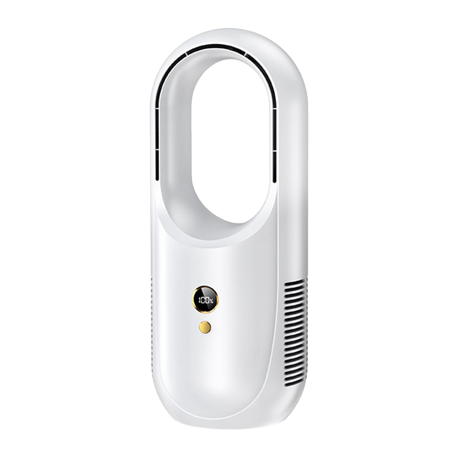 Ventilatore a torre senza pale, USB, silenzioso, oscillante, 6 velocità, 2000 mAh, ricaricabile, compatto, 13 x 30 cm, sicuro per casa, camera da letto, ufficio, dormitorio, cucina