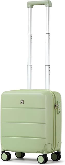 Hanke 16 Sac à bagages avec roues à ressort Inch sous le siège Mini Petit sac de transport approuvé pour les lignes aériennes TSA Bagages léger Voyage costume cas femmes hommes (Bambou vert)