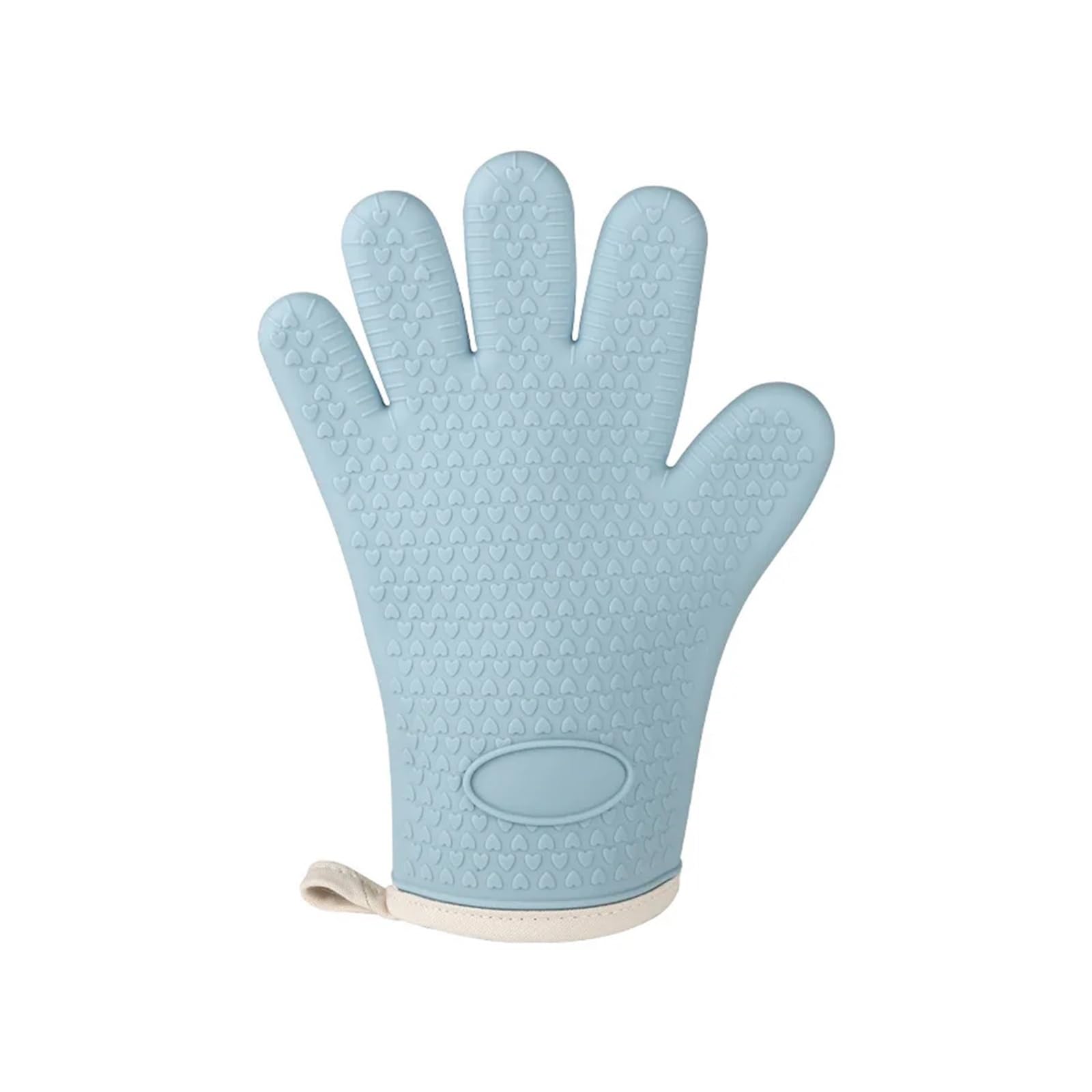 Anti-scald Grip Heat Resistant Silicone Oven Mitt And Pot Holder Waterproof Soft Cotton Lined Gloves Potholder For Hot Pots Pans(Blue)