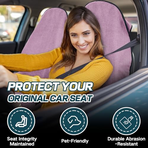 vvag Car Towel Seat Cover,Waterproof & Non-Slip Sweating Carseat Cover for Gym, Running, Swimming, Beach & Hiking,Machine Washable Sweat Towel Protector Universal Fit for Cars, Trucks & SUVs (Pink)