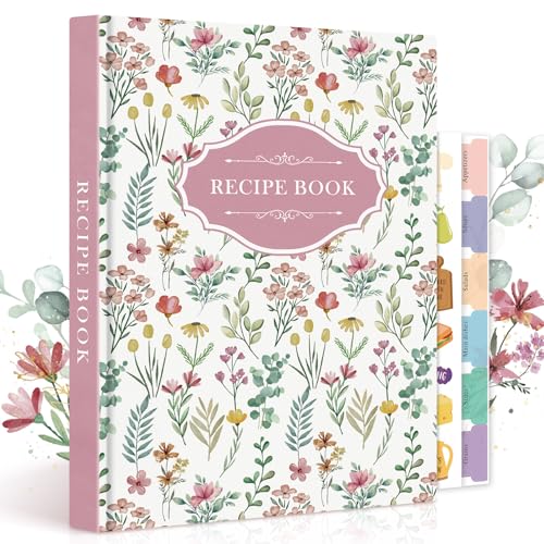 Lanpn Libro di Ricette da Scrivere in Pelle, B5 Quaderno per Ricette Il Mio Ricettario, Recipe Cook Journal Book to Write in Your own Recipes, Libri di Cucina Cooker Girl Libro, Rosa, Inglese