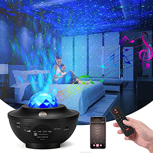 Star Projector, YISUN Night Light Projector Galaxy Projector Ocean Wave Projector with Music Speaker Star Light Projector for Bedroom Party Birthday Wedding Baby Kids Gift Decor