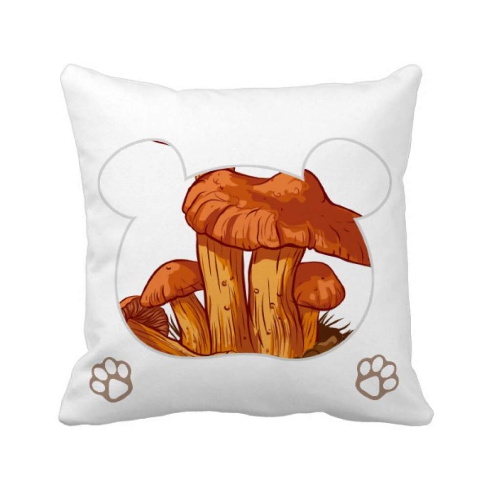 Housse de coussin champignon orange en textile carré haut de gamme