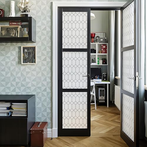 Image of DKTIE Moroccan Lattice Window Privacy Film Stained Glass 23.6in X 78.7in