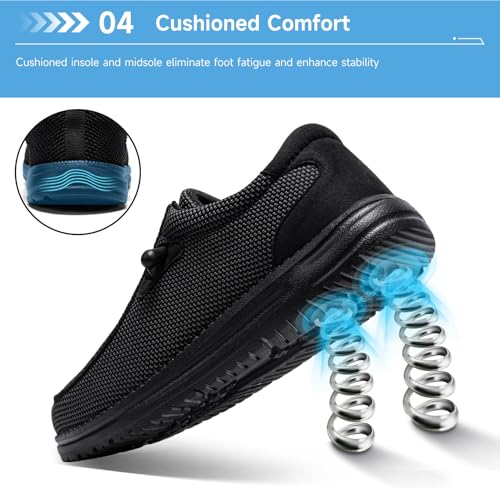 Image of Tinefiy Steel Toe Shoes for Women Lightweight Comfortable Slip On Safety Work Sneakers Cushion Puncture Proof Shoes Indestructible Shoe