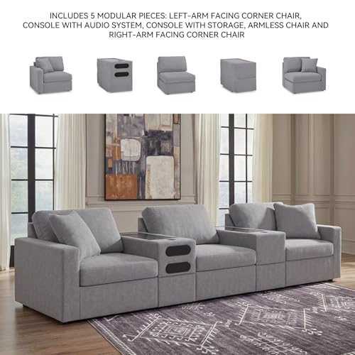 Image of Signature Design by Ashley Modular Sectional with Audio Console
